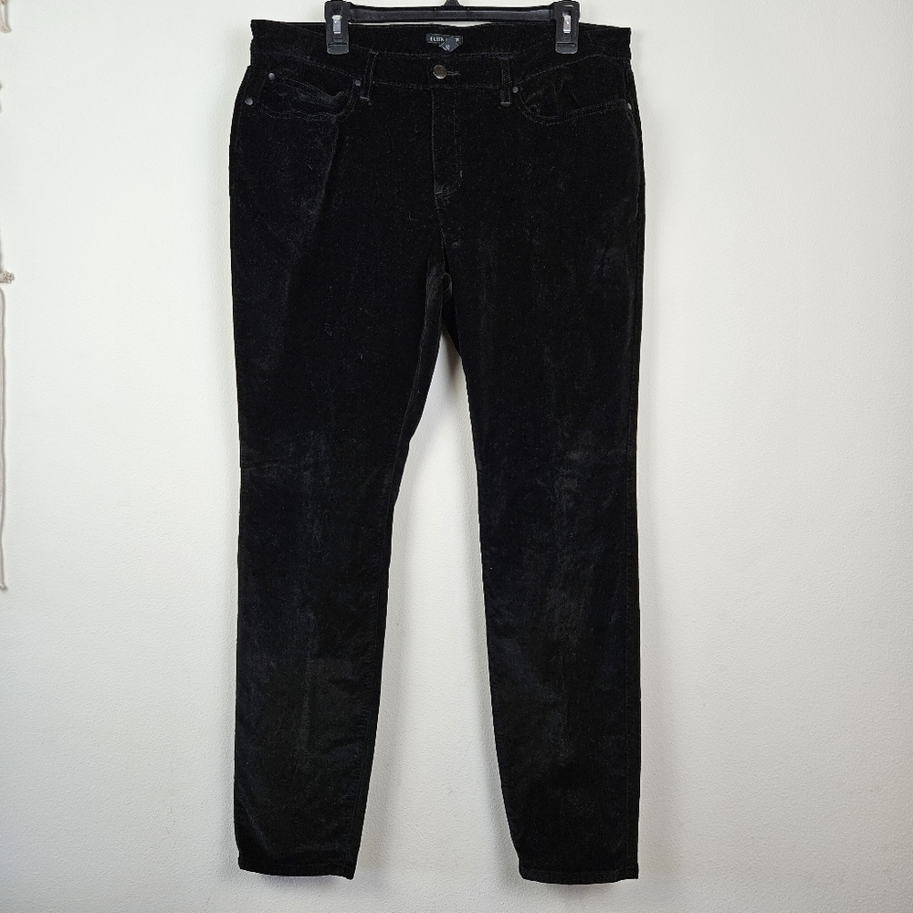 Eileen Fisher Velvet Cotton Blend Black Pants Size 14
